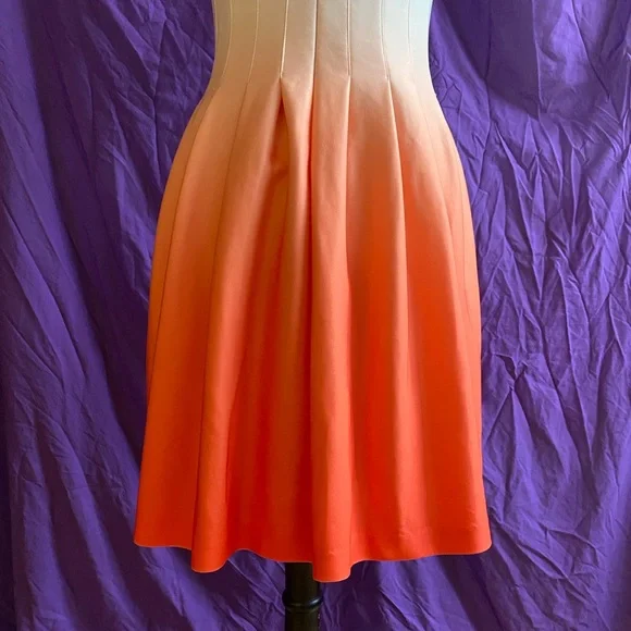 Calvin Klein Orange and White Ombré Dress. Size 6. - Picture 5 of 7
